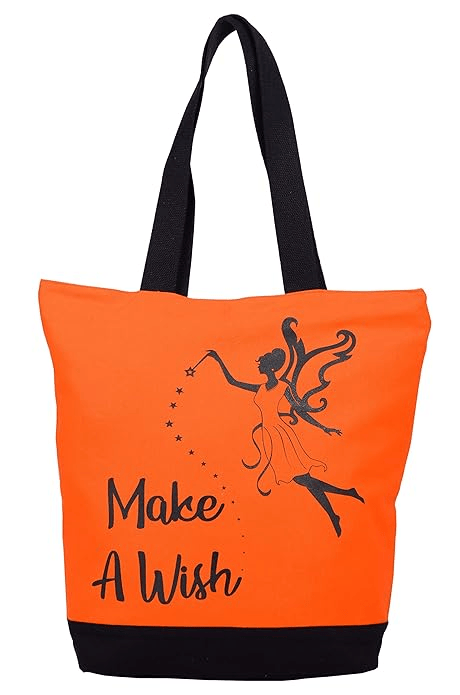Cotton Canvas Bags 5 Handmade Printed Orange Cotton Canvas Bag