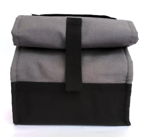 Allforasmile Handmade Grey Cotton Canvas Lunch Bag 1 Handmade Grey Cotton Canvas Lunch Bag
