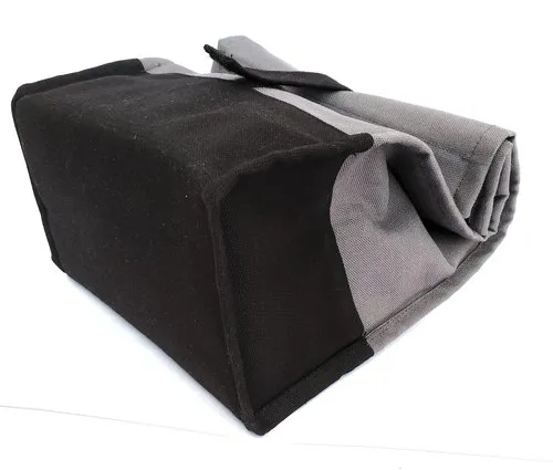Allforasmile Handmade Grey Cotton Canvas Lunch Bag 3 Allforasmile Handmade Grey Cotton Canvas Lunch Bag - Image 3