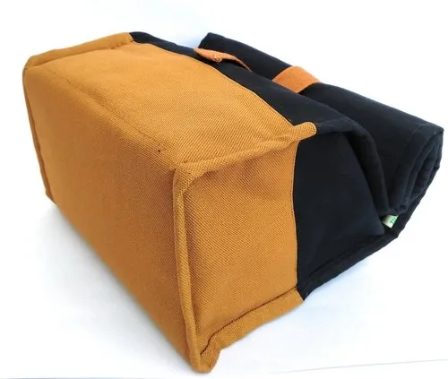 Allforasmile Handmade Plain Blue Camel Cotton Canvas Lunch Bag 3 Allforasmile Handmade Plain Blue Camel Cotton Canvas Lunch Bag - Image 3