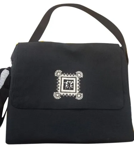 Cotton Canvas Laptop Bags 4 Black cotton canvas laptop bag