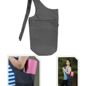 Steel Grey Cotton Canvas Yoga Mat Bag