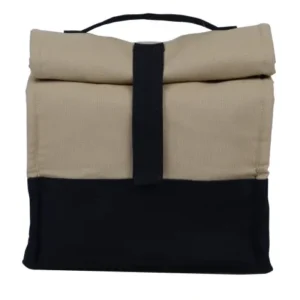 Beige Cotton Canvas Lunch Bag