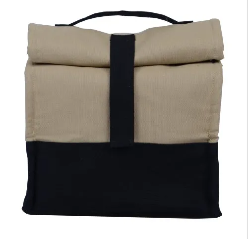 Allforasmile Handmade Beige Cotton Canvas Lunch Bag 1 Beige Cotton Canvas Lunch Bag