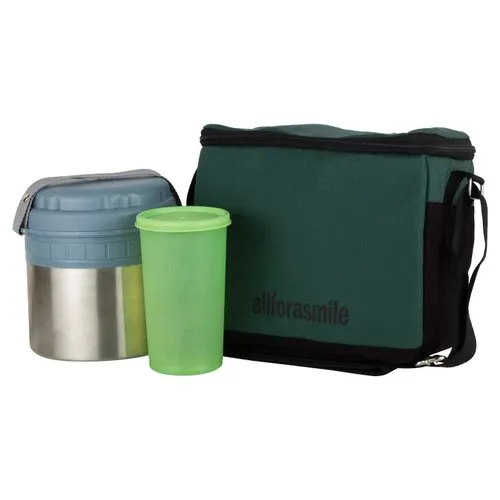 Allforasmile Handmade Dark Green Cotton Canvas Lunch Bag 5 Allforasmile Handmade Dark Green Cotton Canvas Lunch Bag - Image 5