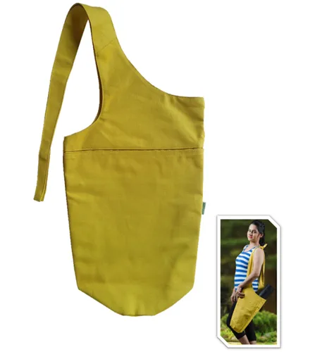 Lemon Yellow Cotton Canvas Yoga Mat Bag