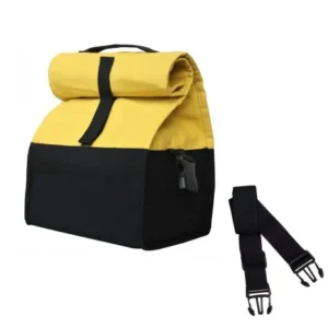 Allforasmile Handmade XL Yellow Cotton Canvas Lunch Bag