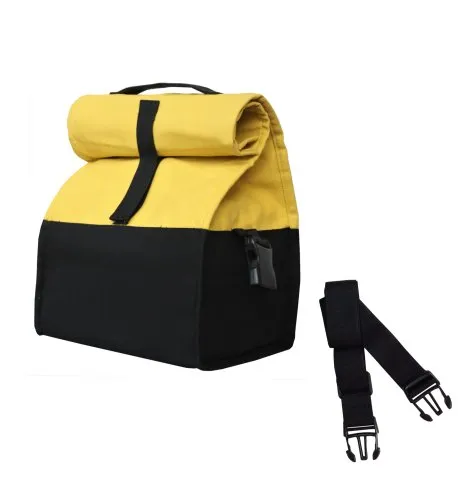 Allforasmile Handmade XL Yellow Cotton Canvas Lunch Bag