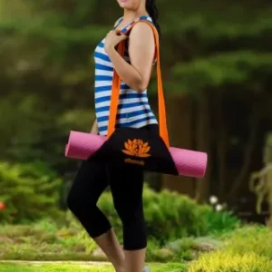 Handmade Black Cotton Canvas Yoga Mat Bag